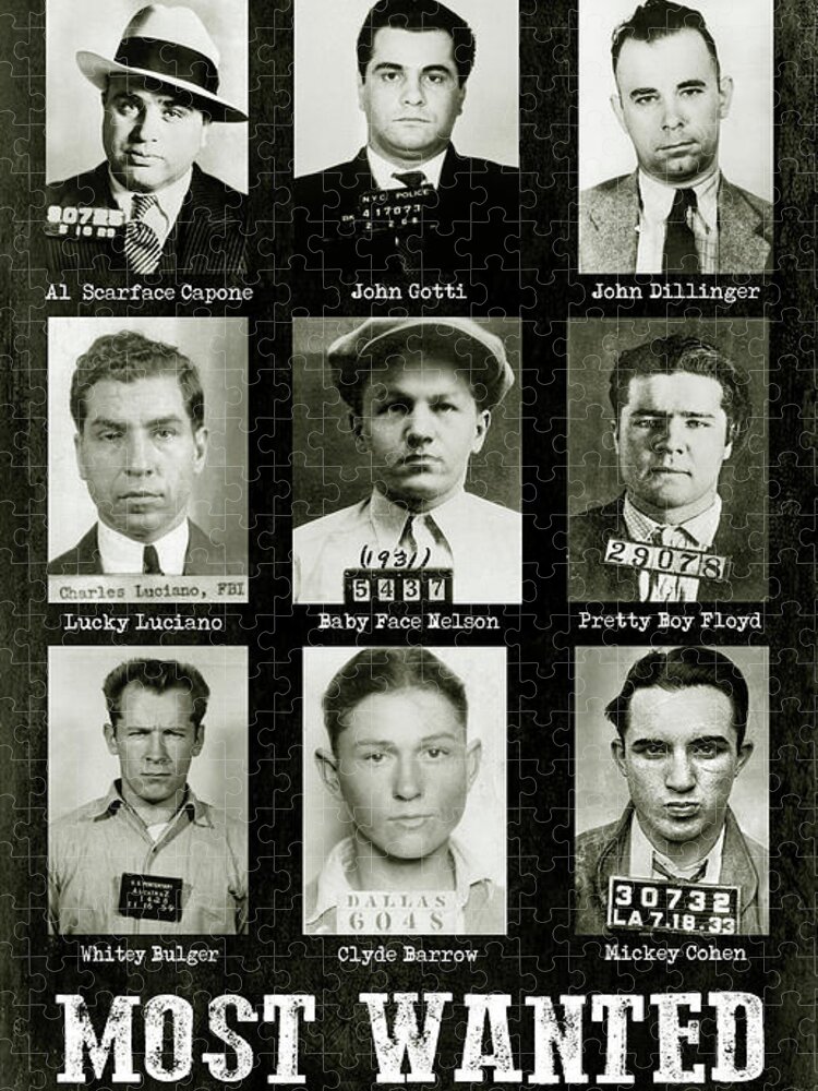 Ganster Jigsaw Puzzle featuring the photograph Americas Most Wanted Gangsters by Jon Neidert