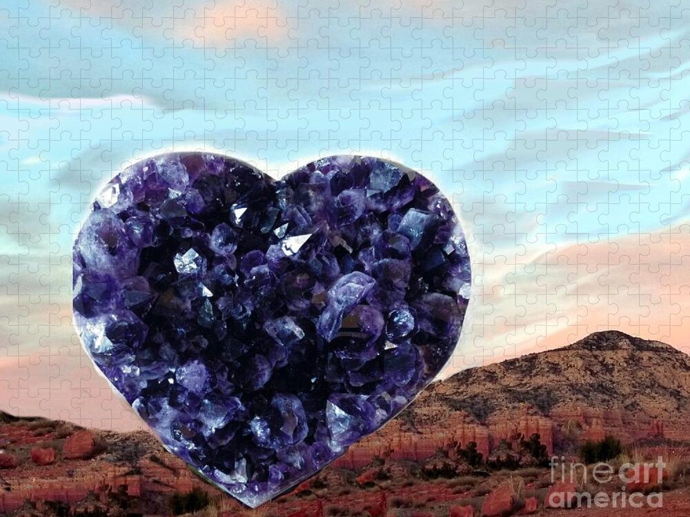 Amethyst Jigsaw Puzzle featuring the photograph Amethyst Vortex Heart Sedona by Mars Besso