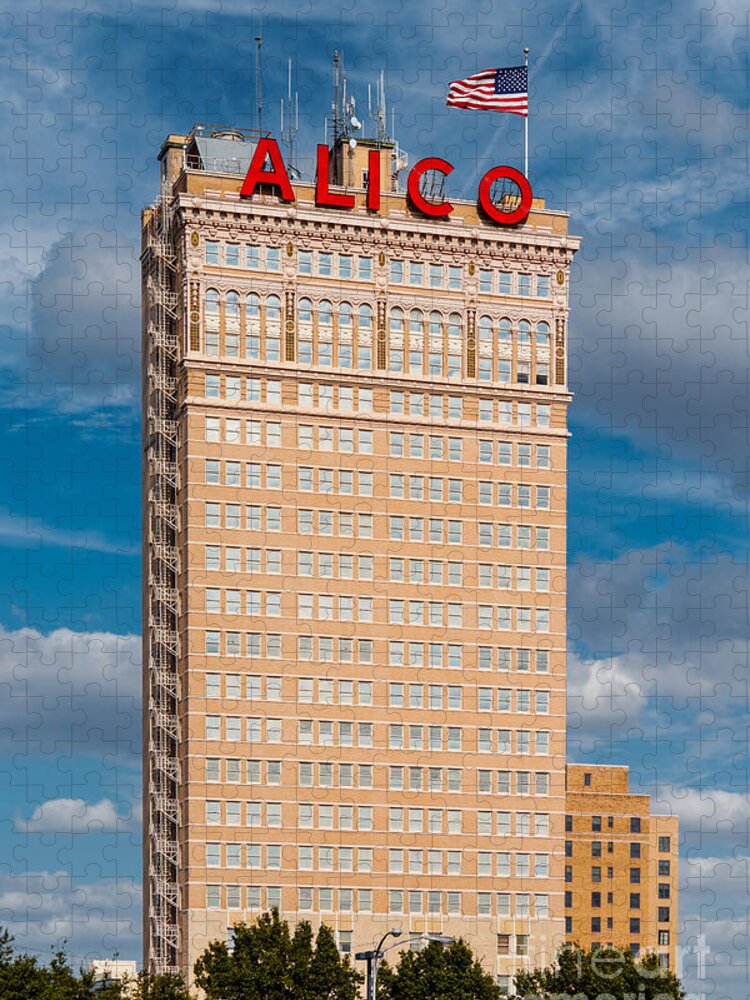 Silvio Jigsaw Puzzle featuring the photograph Amicable Life Insurance Company Building in Downtown Waco Texas by Silvio Ligutti