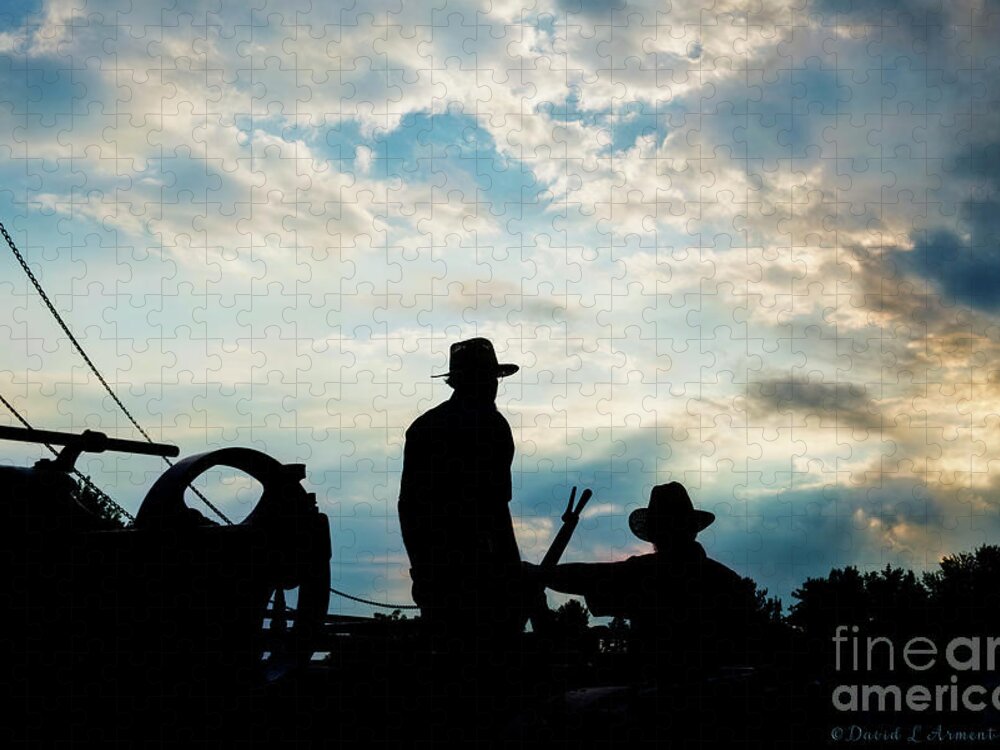 Amish Jigsaw Puzzle featuring the photograph Amish Silhouette by David Arment