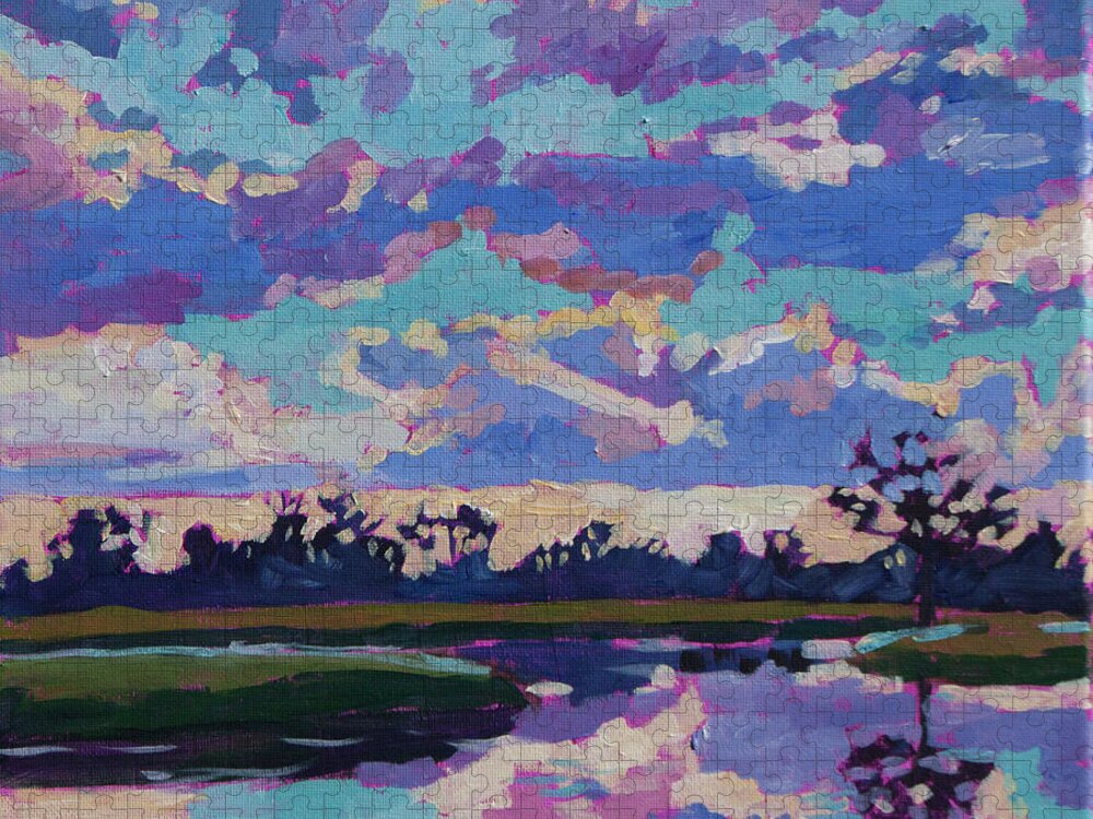 Sunrise Jigsaw Puzzle featuring the painting Amplified #5 by Heather Nagy