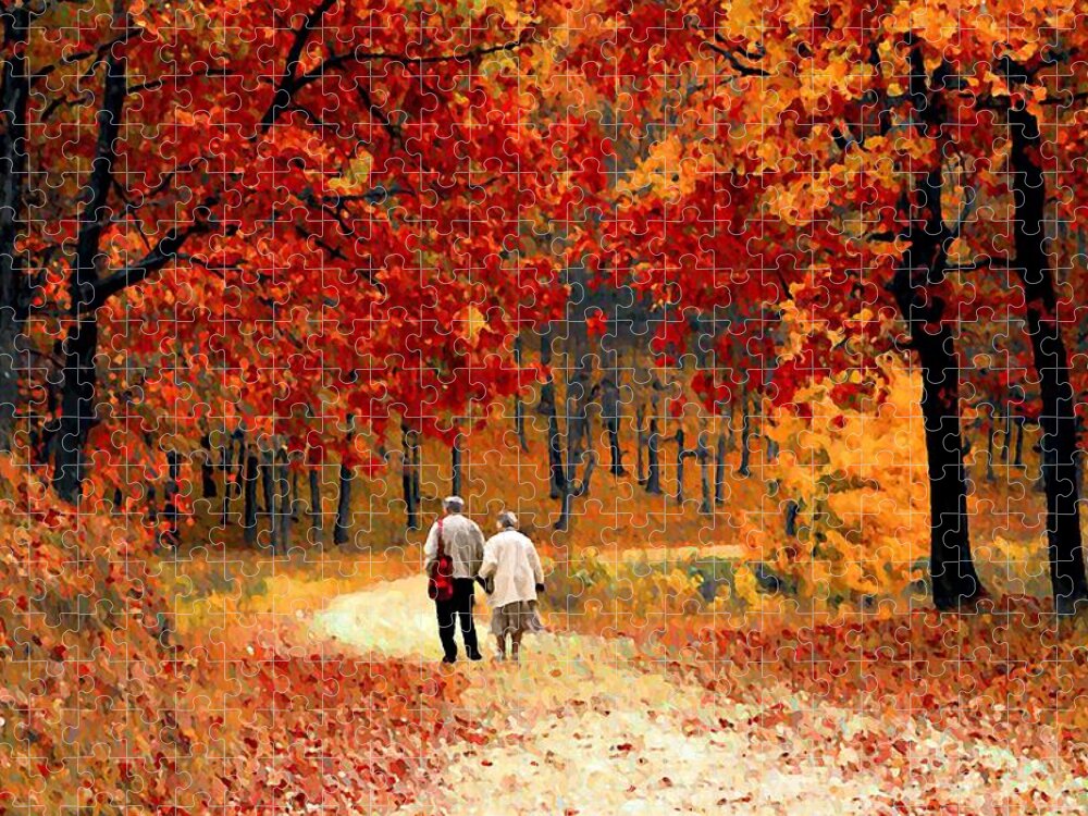 Autumn Jigsaw Puzzle featuring the photograph An Autumn Walk by David Dehner