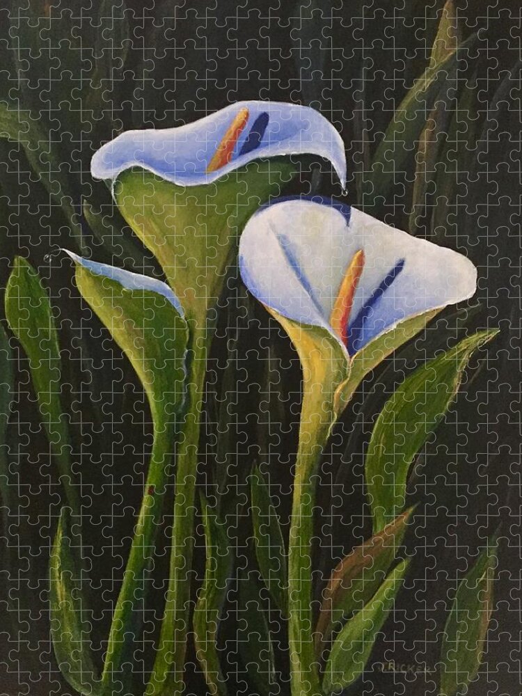 Lily Jigsaw Puzzle featuring the painting An Evening With Calla by Jane Ricker