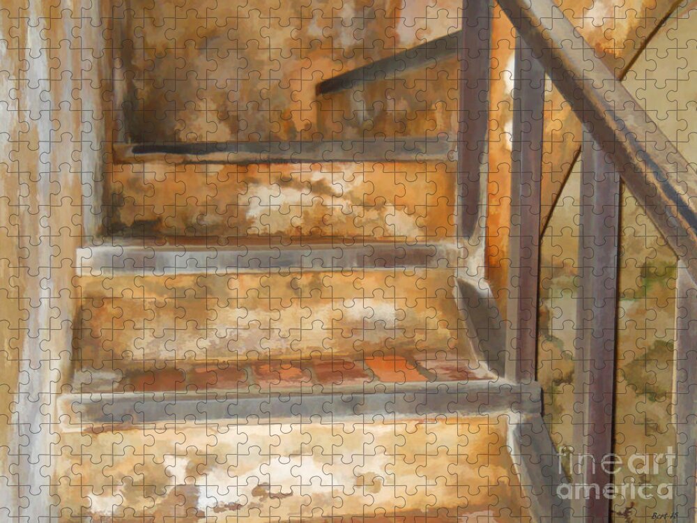 Stairway Jigsaw Puzzle featuring the photograph Ancient Stairway by Roberta Byram