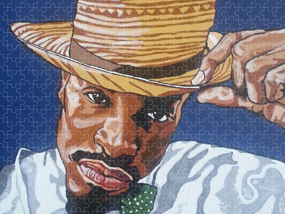 Andre 3000 Jigsaw Puzzle featuring the painting Andre Benjamin by Rachel Natalie Rawlins