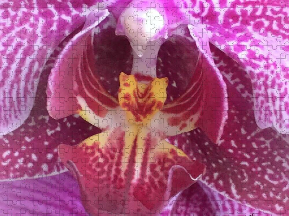 Angel Orchid Jigsaw Puzzle featuring the photograph Angel Orchid by Marian Lonzetta