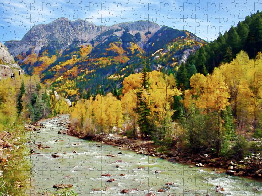 Animas River Jigsaw Puzzle featuring the photograph Animas River San Juan Mtns, CO, Panorama by Kurt Van Wagner