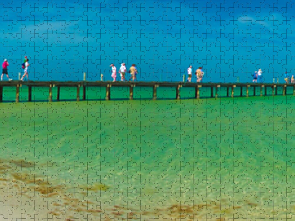 Island Jigsaw Puzzle featuring the photograph Anna Maria Island Historic City Pier Panorama by Rolf Bertram