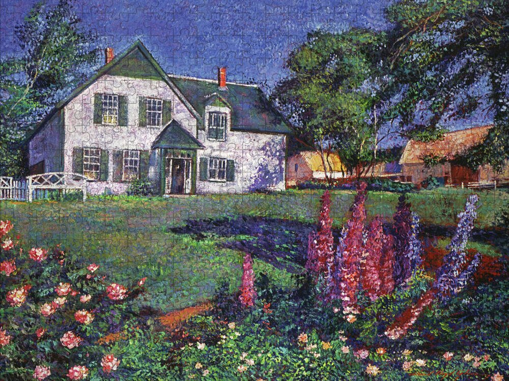 Landscape Jigsaw Puzzle featuring the painting Anne Of Green Gables House by David Lloyd Glover