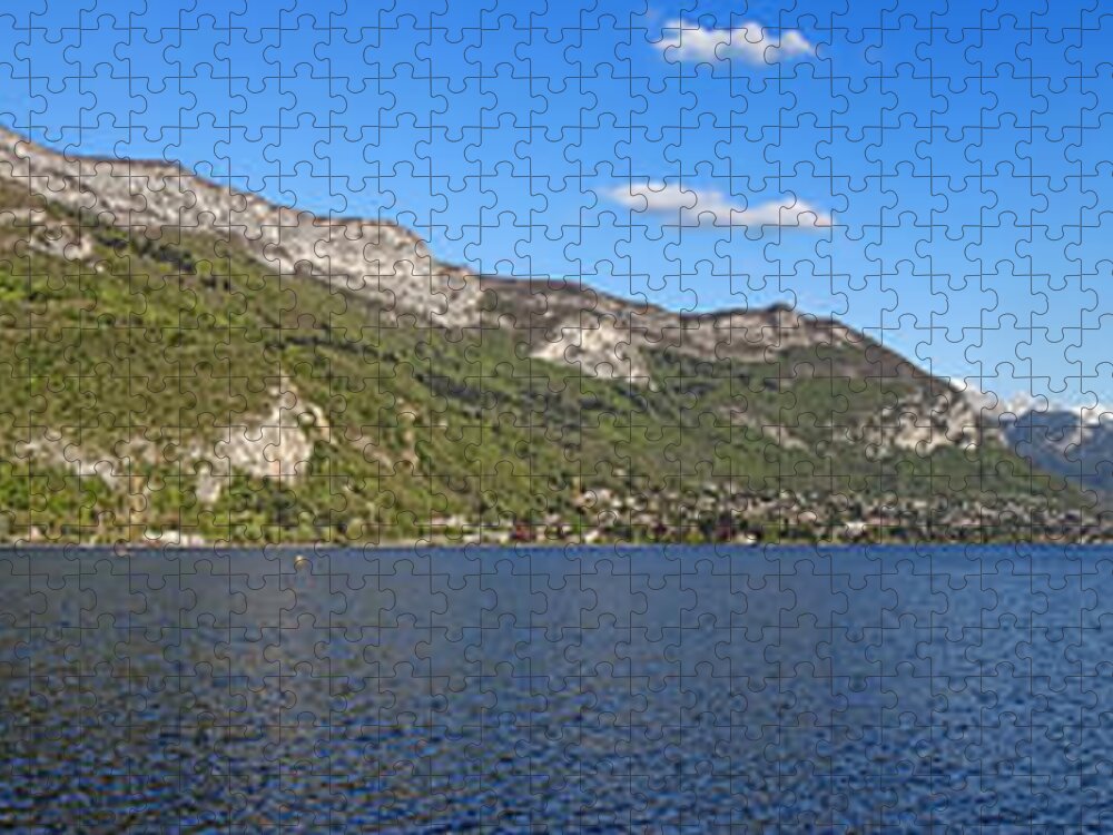 Annecy Jigsaw Puzzle featuring the photograph Annecy Lake Panorama by Olivier Le Queinec