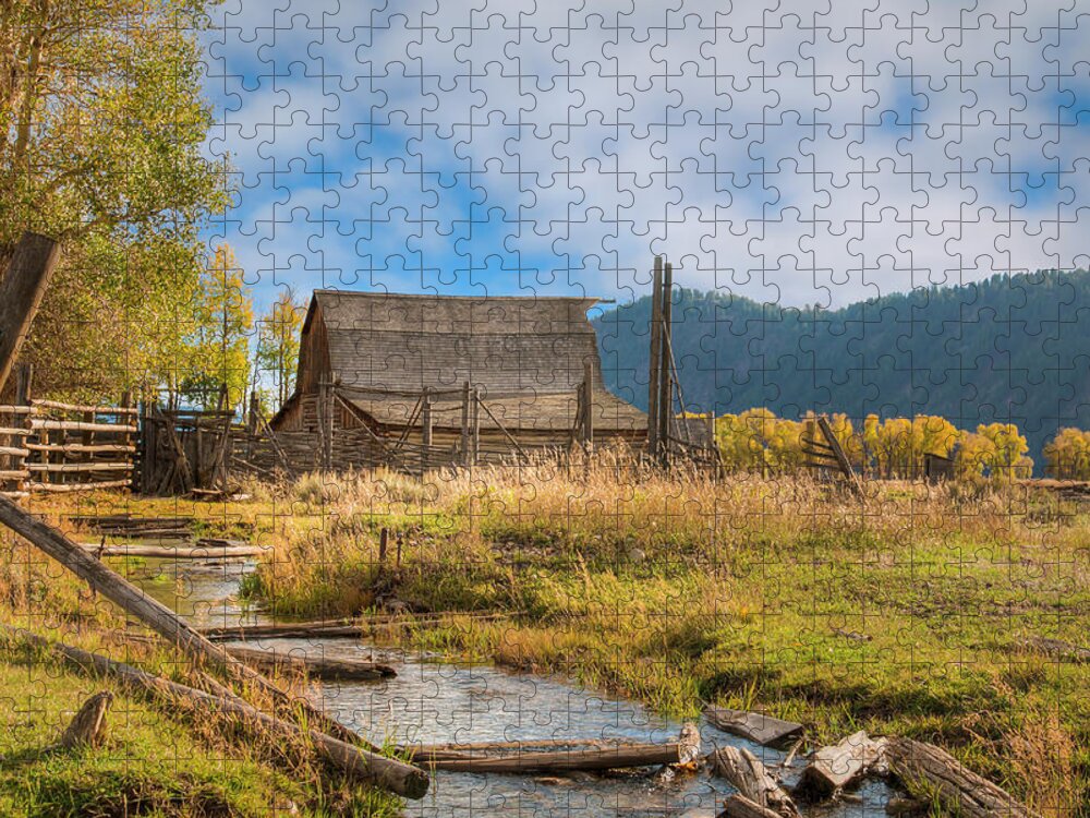 Mormon Row Barn Jigsaw Puzzle featuring the photograph Antelope Flats Barn 0737 by Kristina Rinell