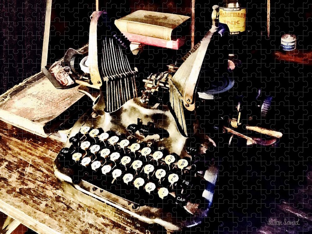 Typewriter Jigsaw Puzzle featuring the photograph Antique Typewriter Oliver #9 by Susan Savad