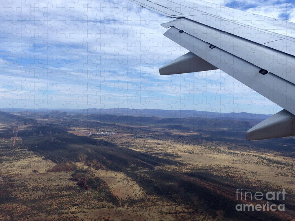 Airbourne Jigsaw Puzzle featuring the photograph Flying into Alice Springs - Australia by Phil Banks