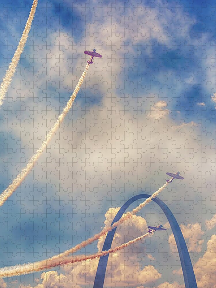 Aeroshell Jigsaw Puzzle featuring the photograph Arch Flight by Susan Rissi Tregoning