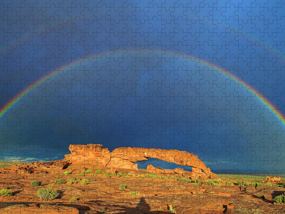 Sunset Jigsaw Puzzle featuring the photograph Arches over the Arch by Ralf Rohner