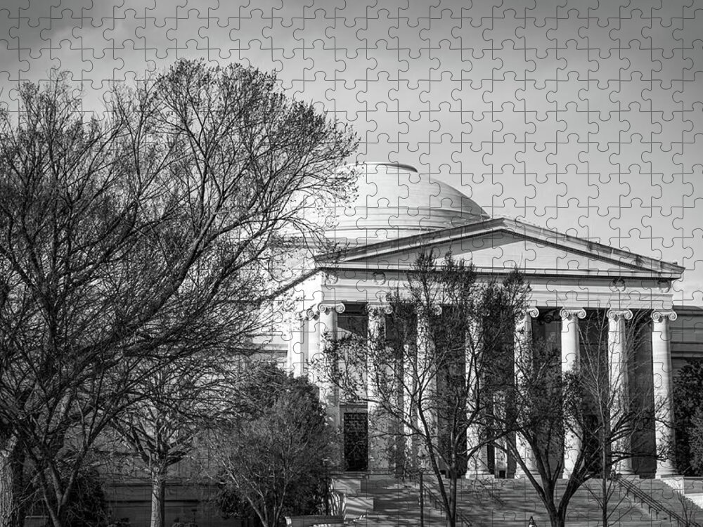 America Jigsaw Puzzle featuring the photograph Architecture of Washington DC in Black and White by Gregory Ballos