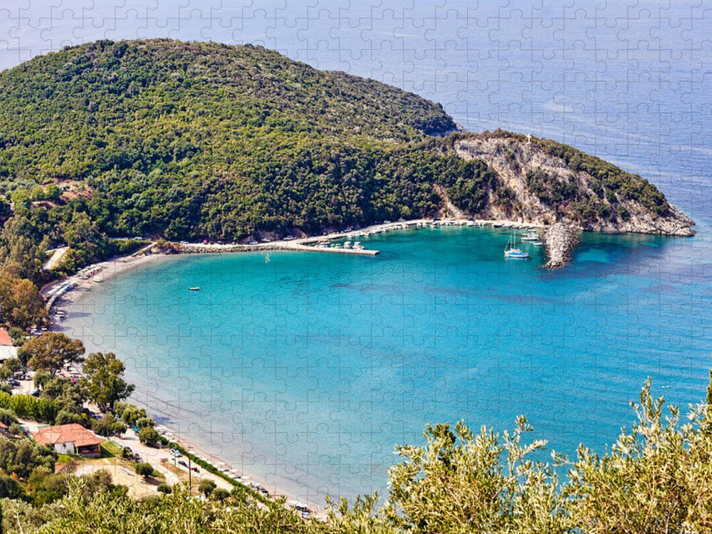 Perdika Jigsaw Puzzle featuring the photograph Arilla beach in Perdika - Greece by Constantinos Iliopoulos