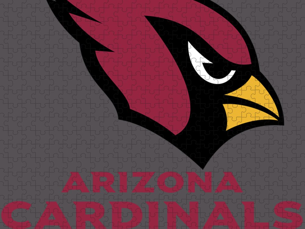 Arizona Jigsaw Puzzle featuring the mixed media Arizona Cardinals Translucent Steel by Movie Poster Prints