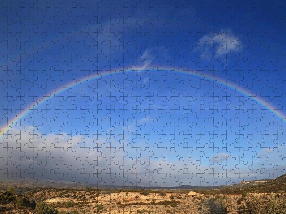 Rainbow Jigsaw Puzzle featuring the photograph Arizona Desert Rainbow by Donna Kennedy