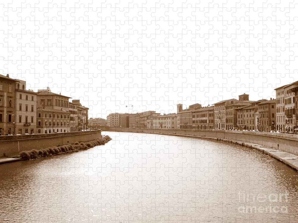 Arno Jigsaw Puzzle featuring the photograph Arno River in Pisa by Laurel Best