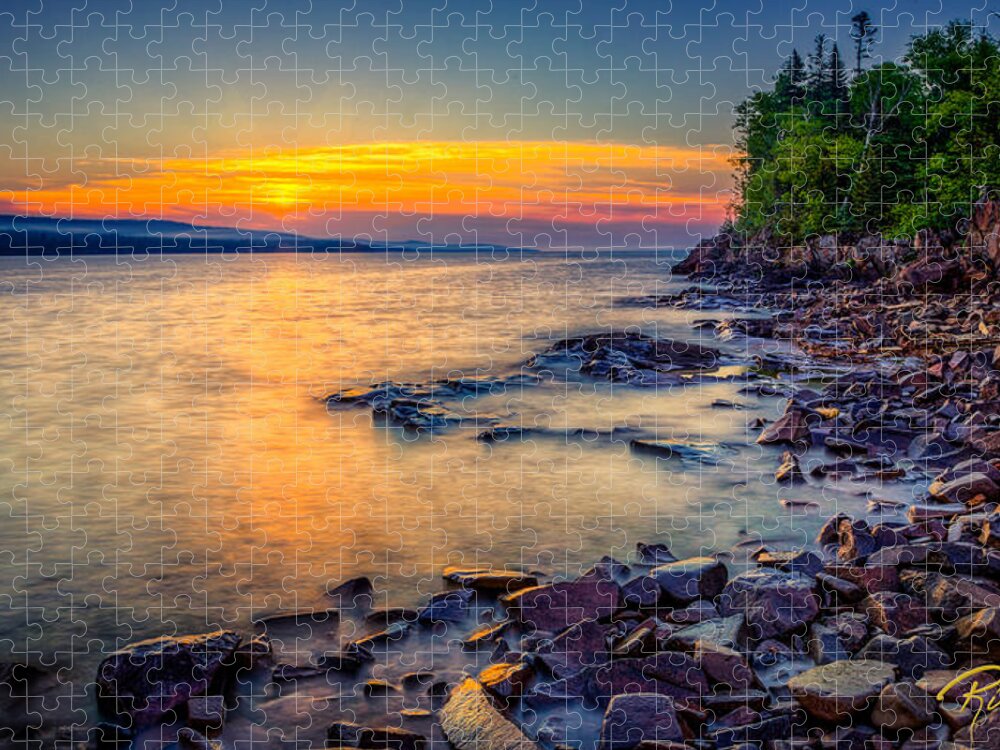 Natural Forms Jigsaw Puzzle featuring the photograph Artist's Point at Sunrise by Rikk Flohr