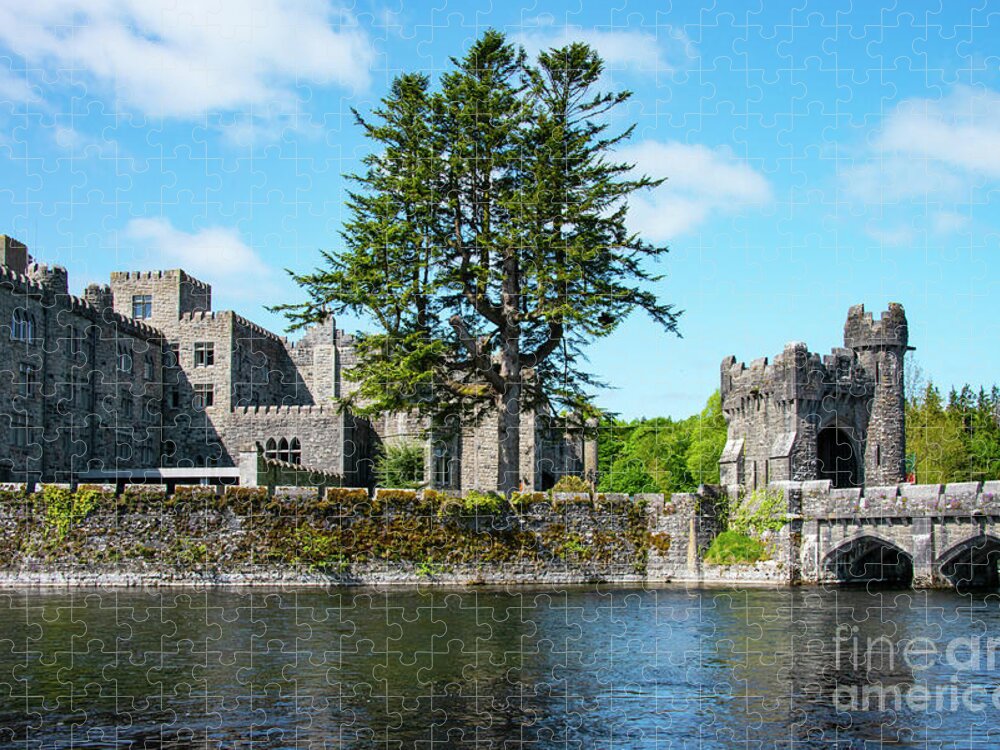 Cong Jigsaw Puzzle featuring the photograph Ashford Castle and Cong River by Bob Phillips