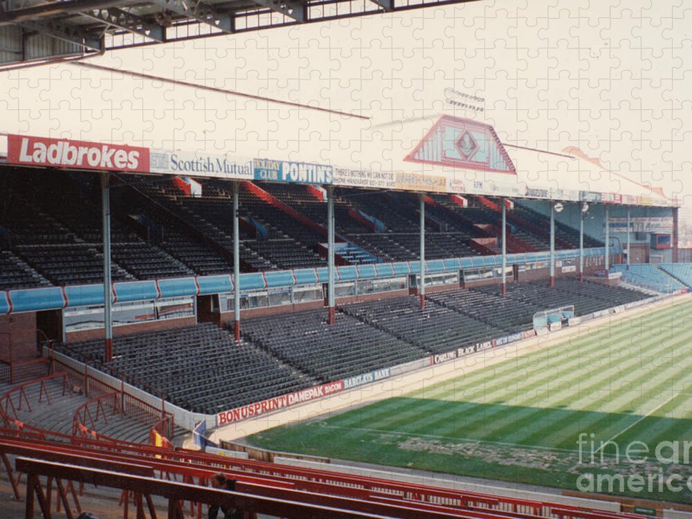 Aston Villa Jigsaw Puzzle featuring the photograph Aston Villa - Villa Park - West Stand Trinity Road 1 - Leitch - April 1991 by Legendary Football Grounds