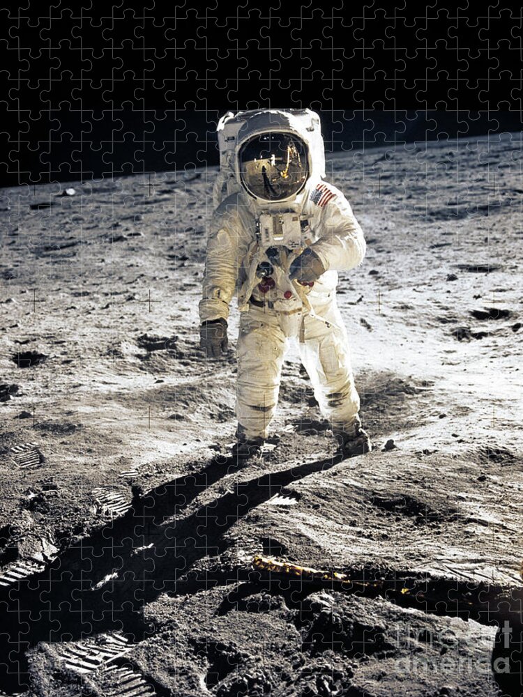 Apollo Jigsaw Puzzle featuring the photograph Astronaut by Photo Researchers