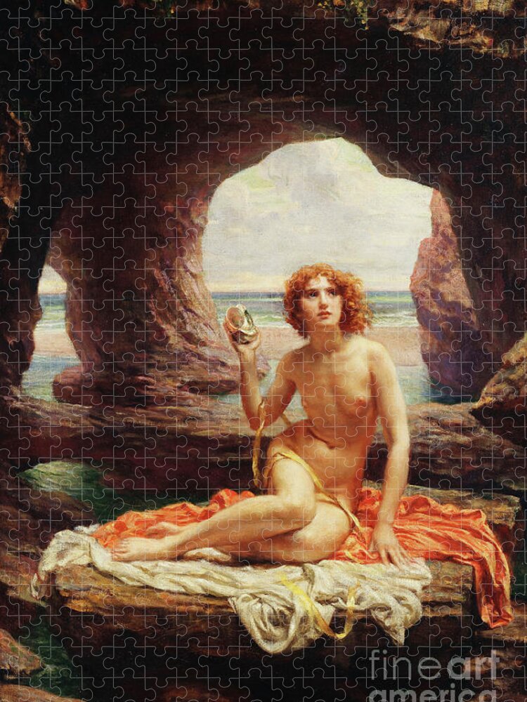 Nude Jigsaw Puzzle featuring the painting At Low Tide by Edward John Poynter