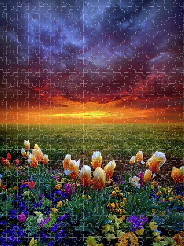 Clouds Jigsaw Puzzle featuring the photograph At The End Of Darkness by Phil Koch