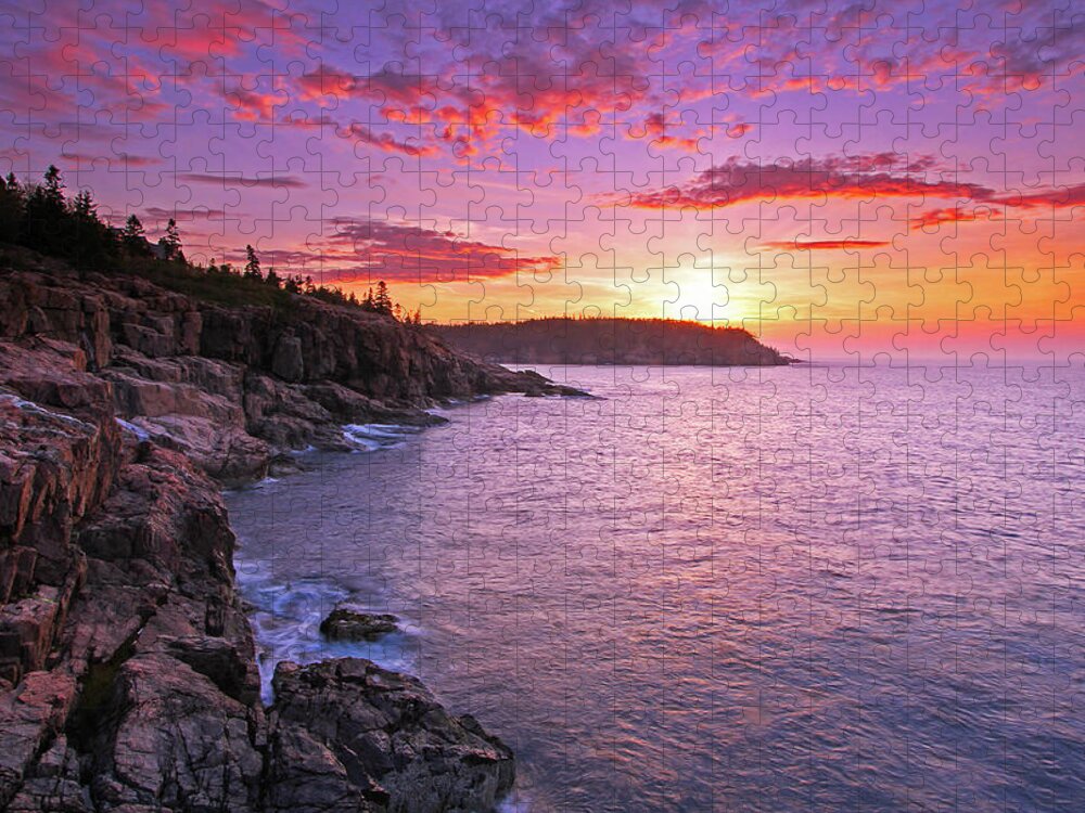 Acadia Magic Jigsaw Puzzle featuring the photograph Atlantic Glow by Juergen Roth