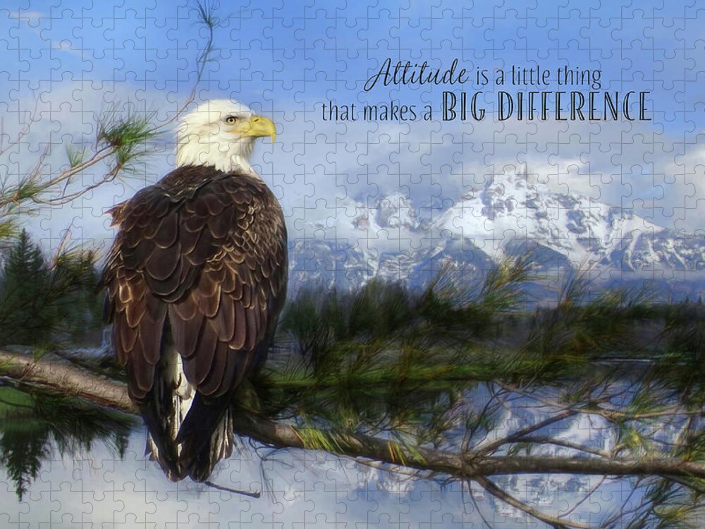 Eagle Jigsaw Puzzle featuring the photograph Attitude Makes A Difference by Lori Deiter