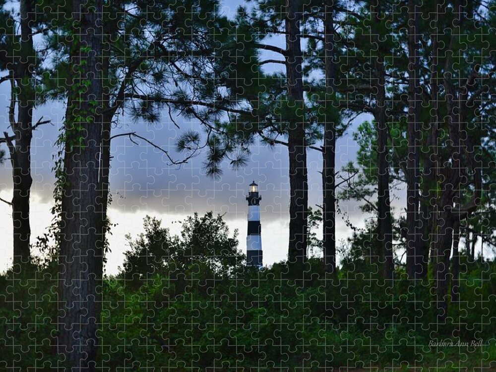 Obx Sunrise Jigsaw Puzzle featuring the photograph August 9 Bodie Lt House by Barbara Ann Bell