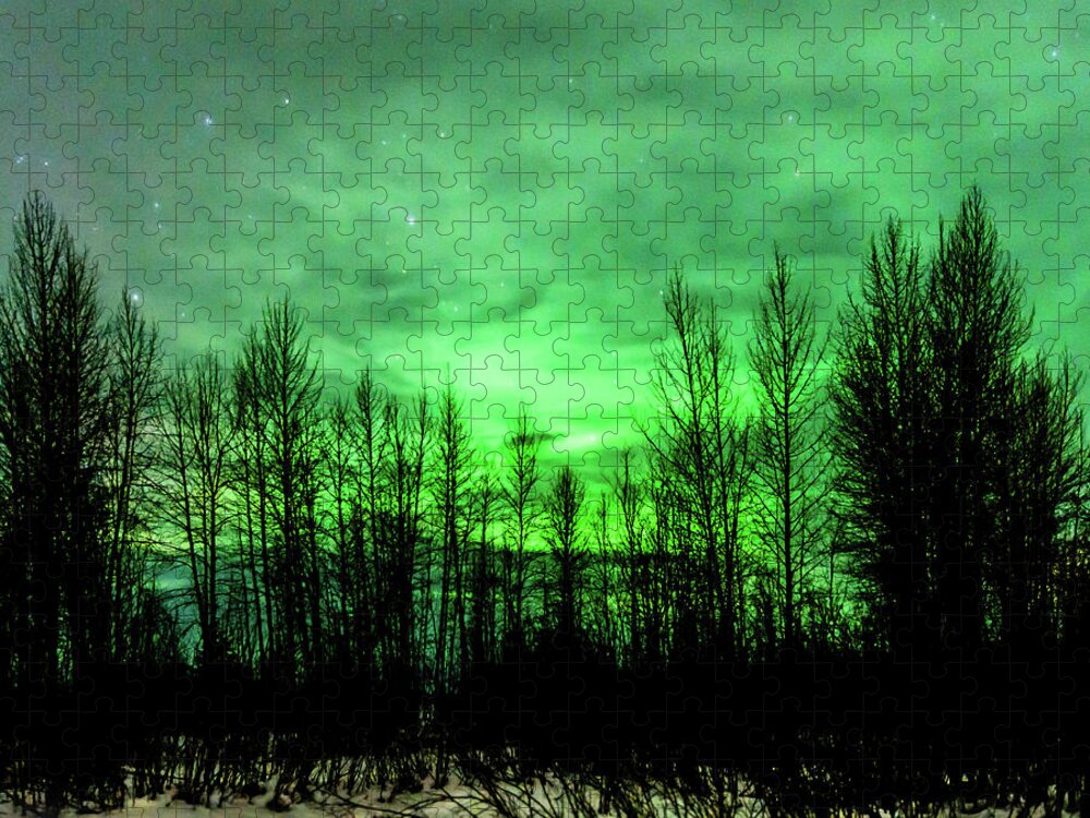 Aurora Borealis Jigsaw Puzzle featuring the photograph Aurora in the Clouds by Bryan Carter