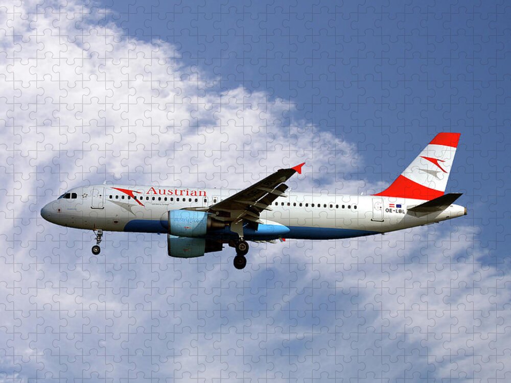 Austrian Airways Jigsaw Puzzle featuring the photograph Austrian Airlines Airbus A320-214 by Smart Aviation