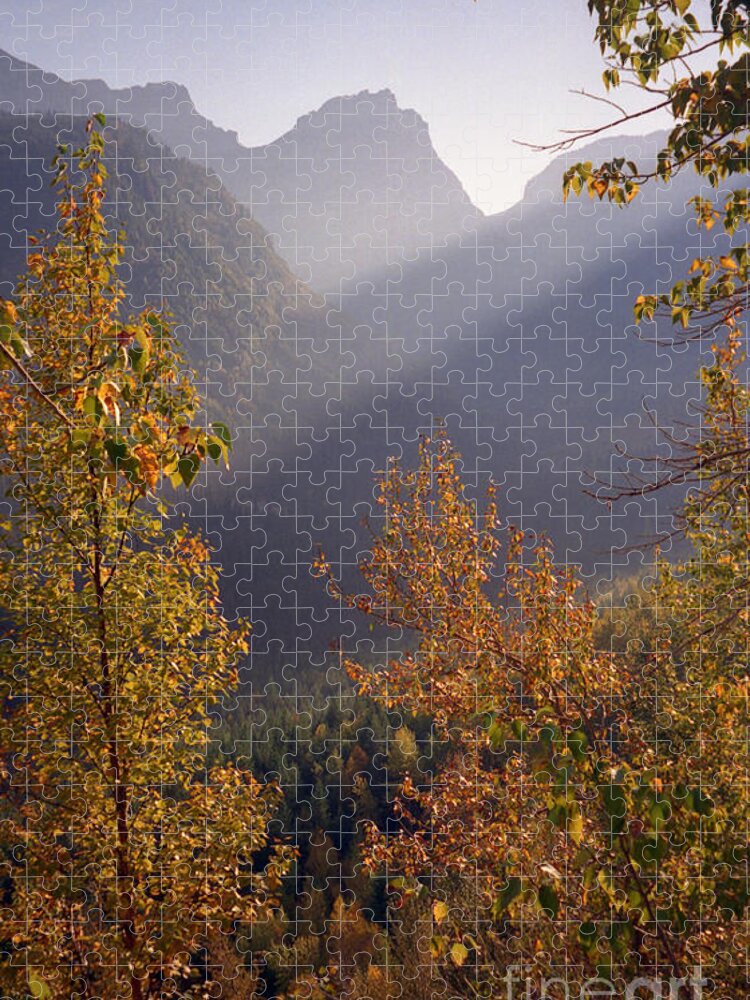 Mountains Jigsaw Puzzle featuring the photograph Autumn at Logan Pass by Richard Rizzo