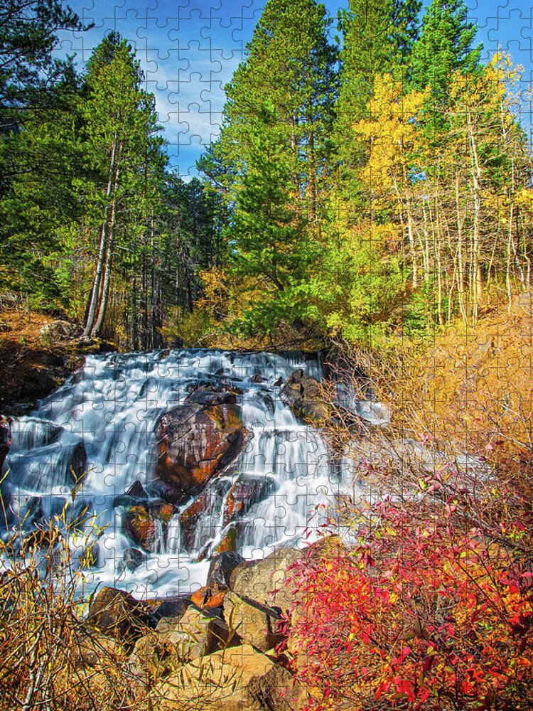 High Sierras Jigsaw Puzzle featuring the photograph Autumn Cascades in the Sierra by Lynn Bauer