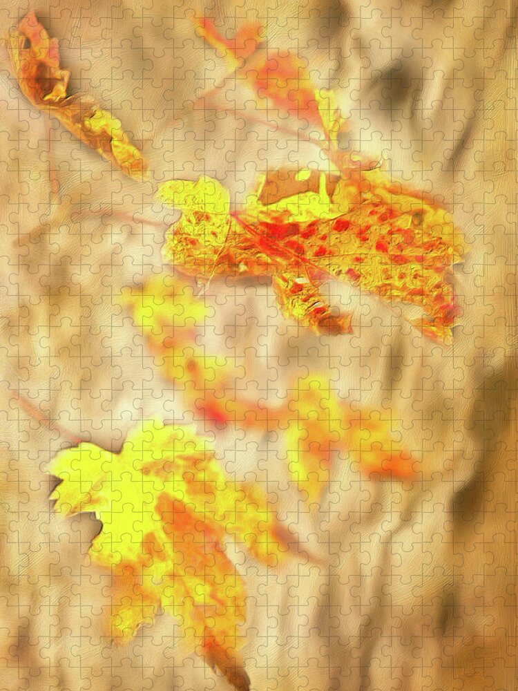 Autumn Jigsaw Puzzle featuring the painting Autumn Fall Color Maple Leaves in the Blue Ridge AP by Dan Carmichael