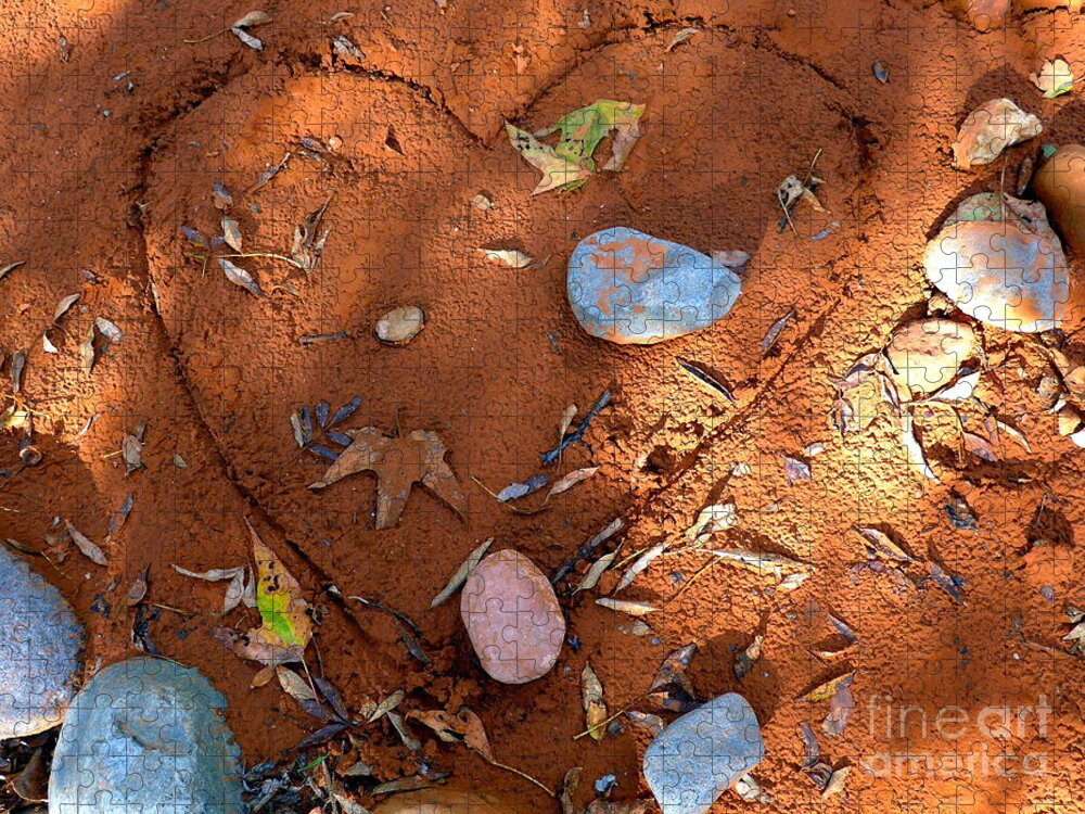 Heart Jigsaw Puzzle featuring the photograph Autumn Heart Rocks by Mars Besso