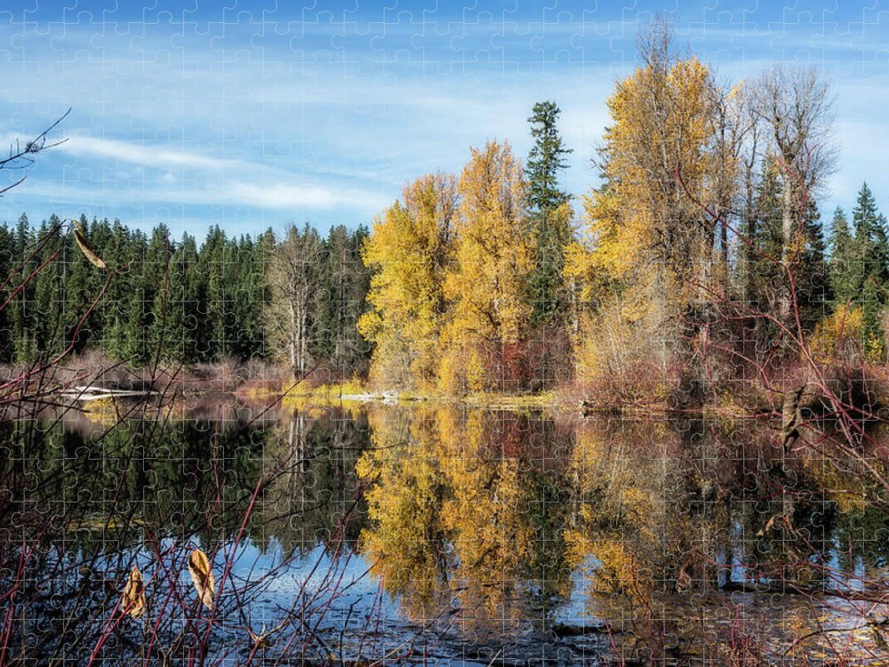 Fish Lake Jigsaw Puzzle featuring the photograph Autumn Makes an Appearance at Fish Lake by Belinda Greb
