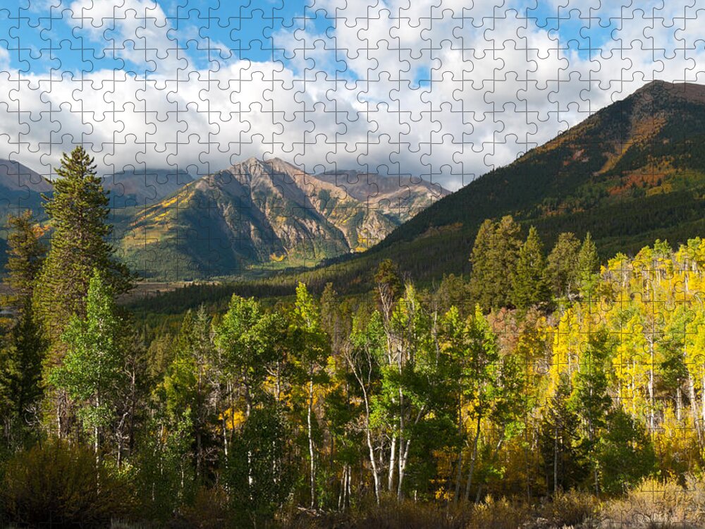 Rockies Jigsaw Puzzle featuring the photograph Autumn Morning Shadows in the Rockies by Cascade Colors