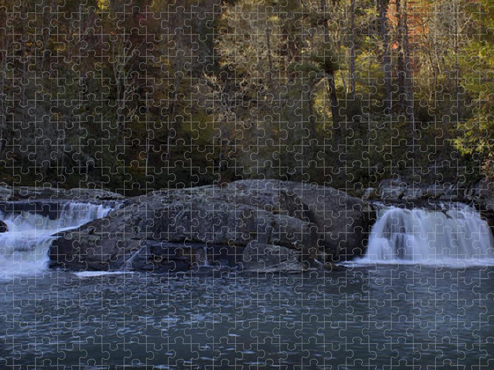 Autumn Jigsaw Puzzle featuring the photograph Autumn Waterfall by Ellen Heaverlo