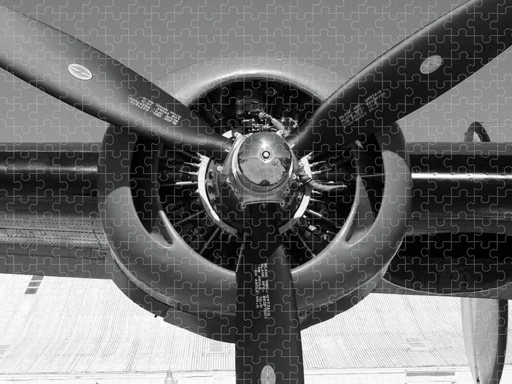 Photo For Sale Jigsaw Puzzle featuring the photograph B-24 Engine by Robert Wilder Jr