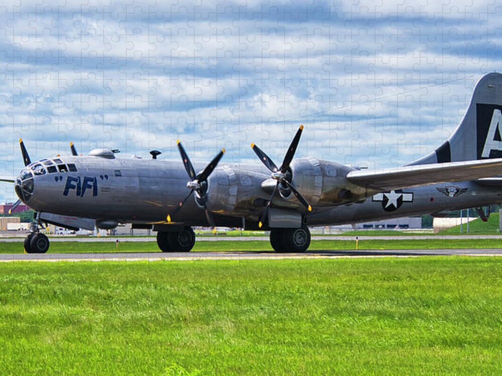 Plane Jigsaw Puzzle featuring the photograph B29 super fortress 2 by Steven Ralser