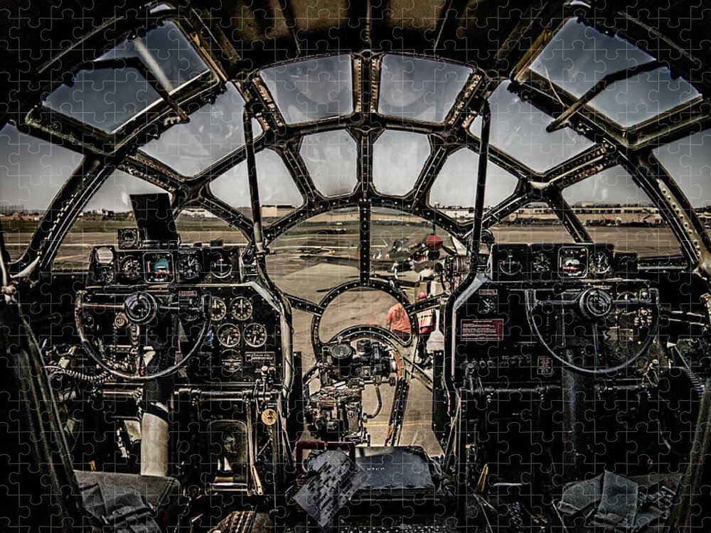 B-29 Jigsaw Puzzle featuring the photograph B29 Superfortress Fifi Cockpit View by Chris Lord