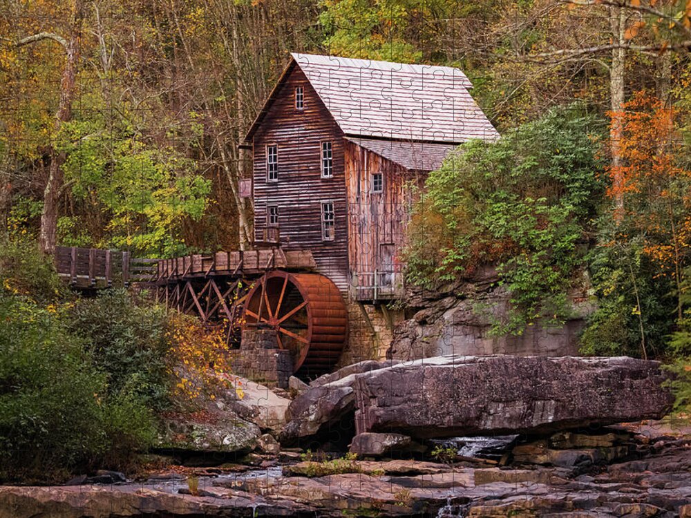 Babcock State Park Jigsaw Puzzle featuring the photograph Babcock Mill 6 47 52 by Joe Kopp