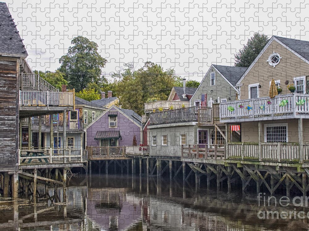 Back Jigsaw Puzzle featuring the photograph Backside of wooden houses over water by Patricia Hofmeester
