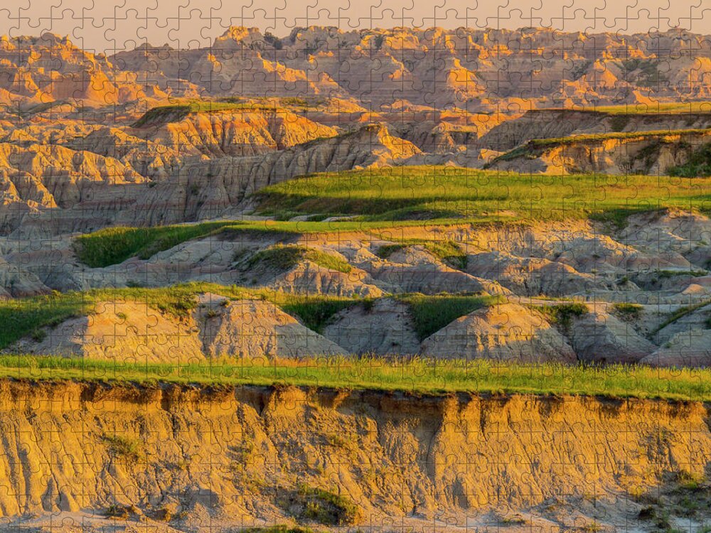 Badlands Jigsaw Puzzle featuring the photograph Badlands Vista Sunrise by Patti Deters