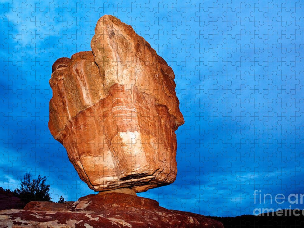 Balanced Rock Jigsaw Puzzle featuring the photograph Balanced Rock at Garden of The Gods by Bryan Mullennix