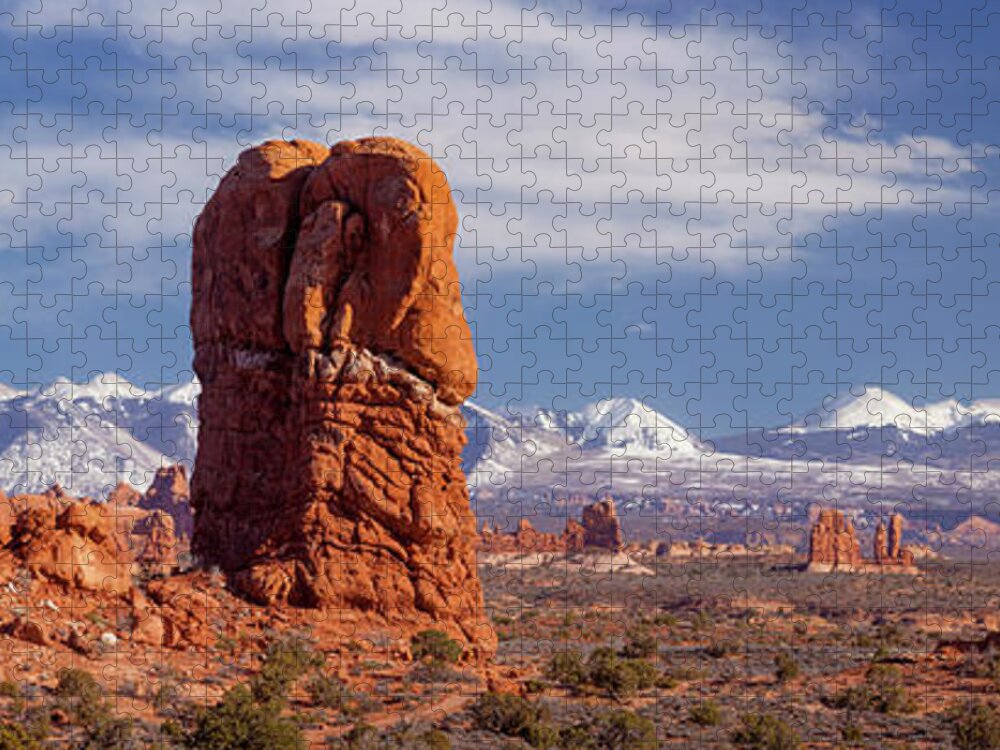 Balanced Rock Jigsaw Puzzle featuring the photograph Balanced Rock Pano by Brian Jannsen